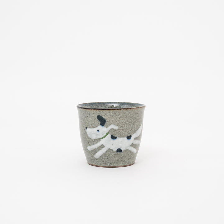 HANDMADE HASAMI WARE CRACKLE GLAZE Choko Cup - DOG