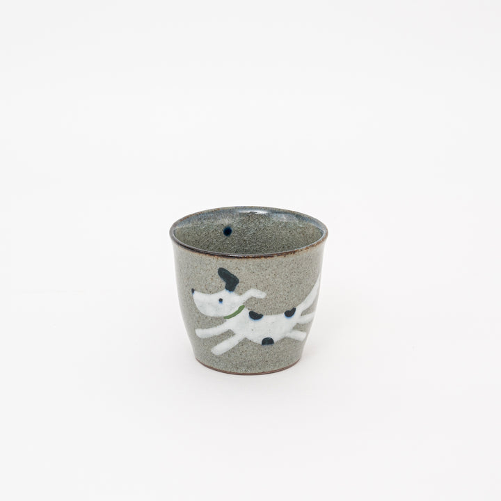 HANDMADE HASAMI WARE CRACKLE GLAZE Choko Cup - DOG