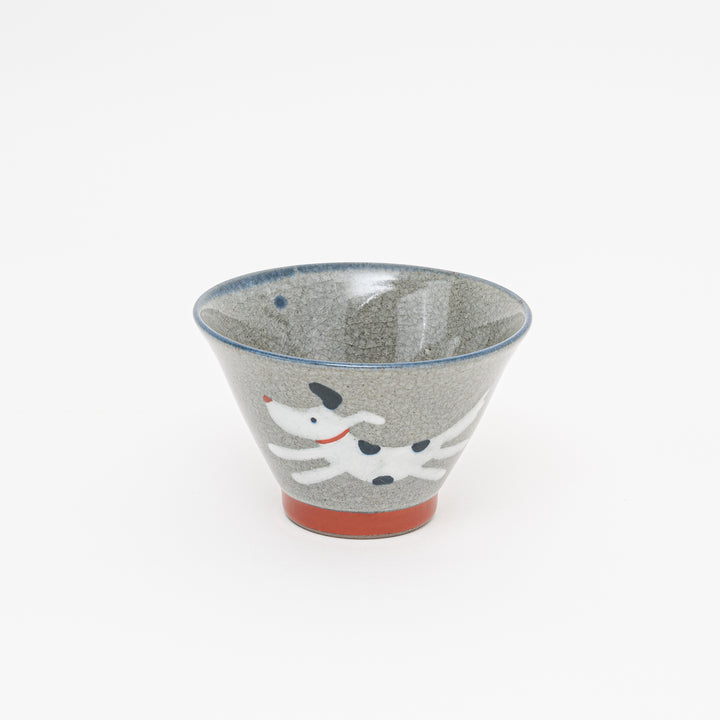 Handmade Hasami Crackle Glaze Bowl - Dog