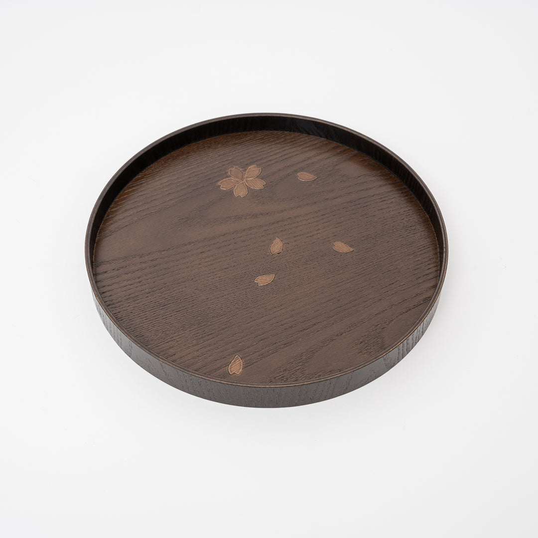 Lacquered Wood Cherry Blossom Tray
