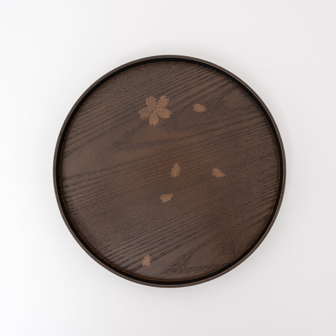 Lacquered Wood Cherry Blossom Tray