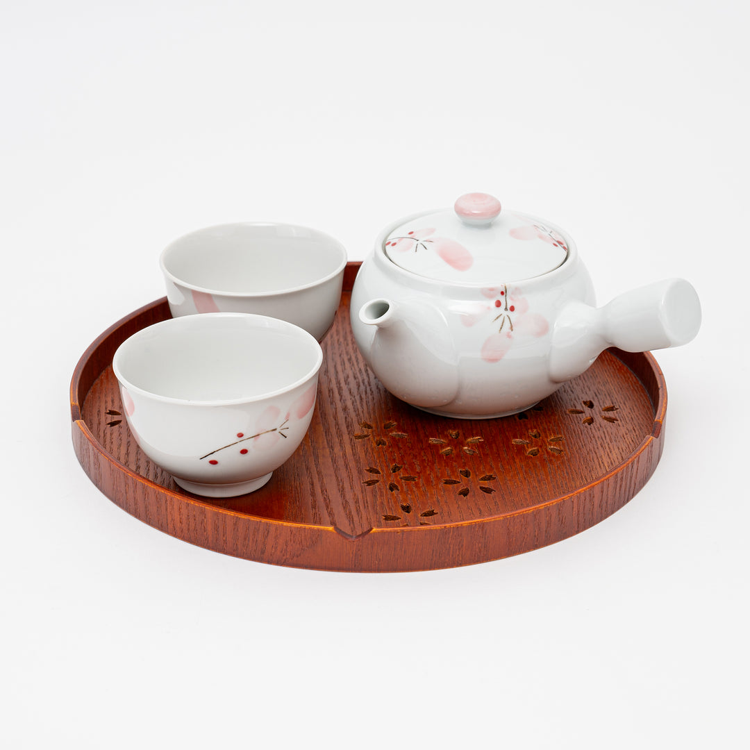 Hasami Porcelain Pomegranate  Teapot and Cups