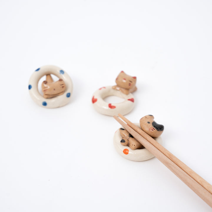 handmade Cat Chopstick Rests - Summer Collection