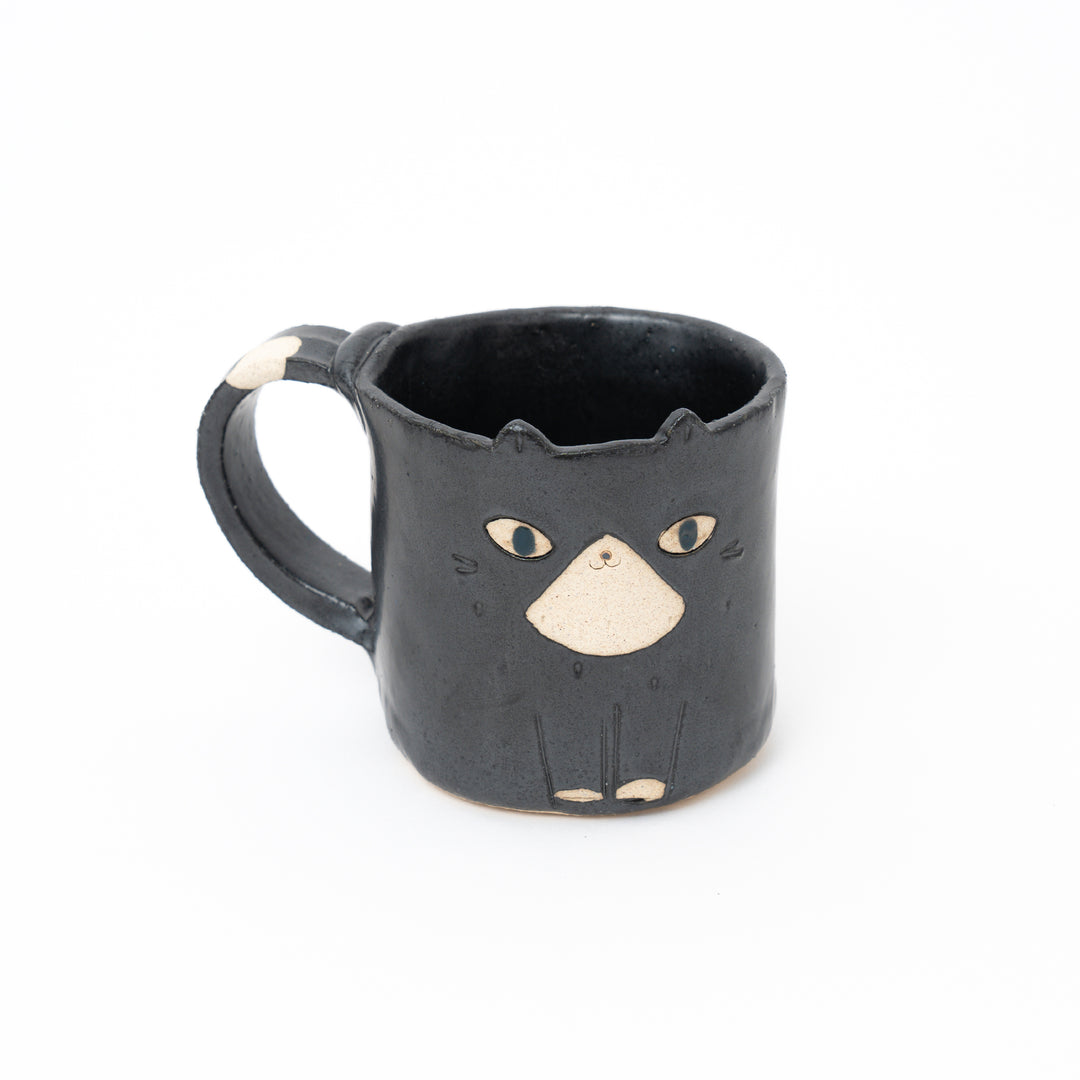 Handmade Cute Black Cat Mug