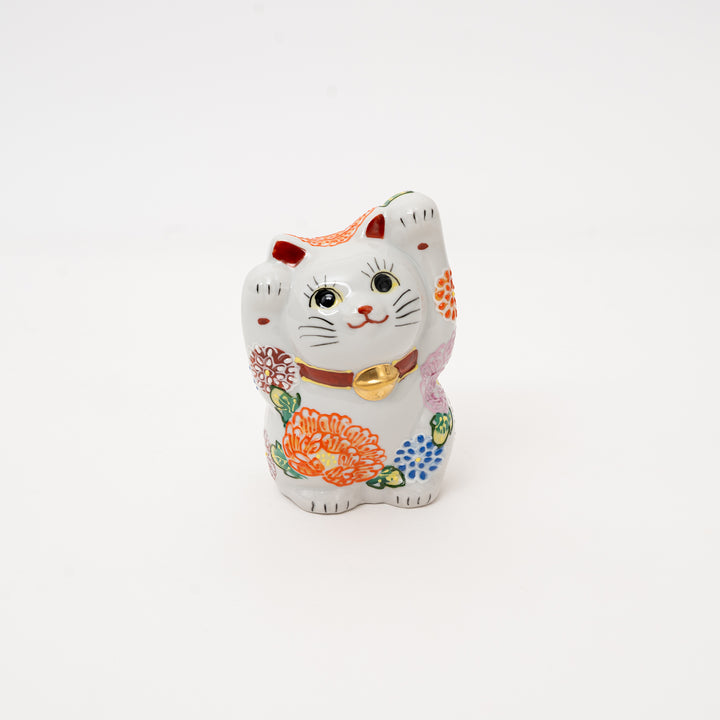 Kutani Chrysanthemum Lucky Cat