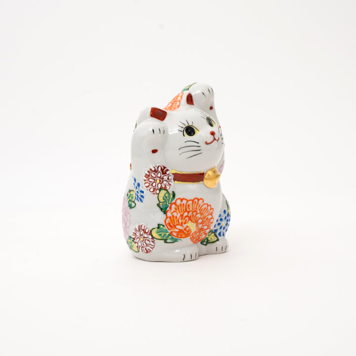 Kutani Chrysanthemum Lucky Cat