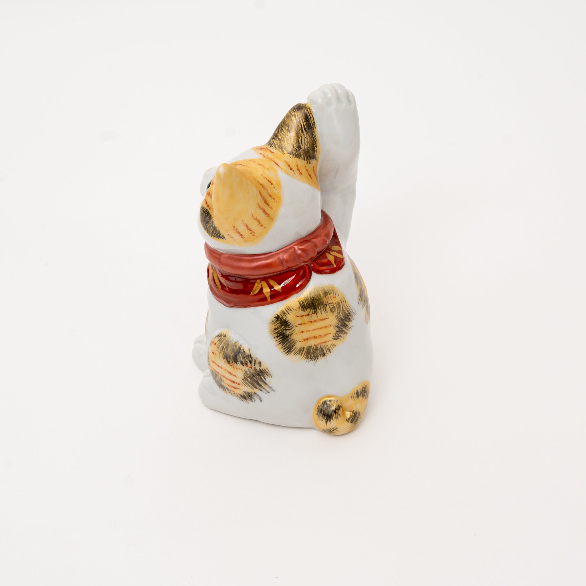 Kutani Lucky Cat Maneki Neko Golden Calico Cat Made in Japan