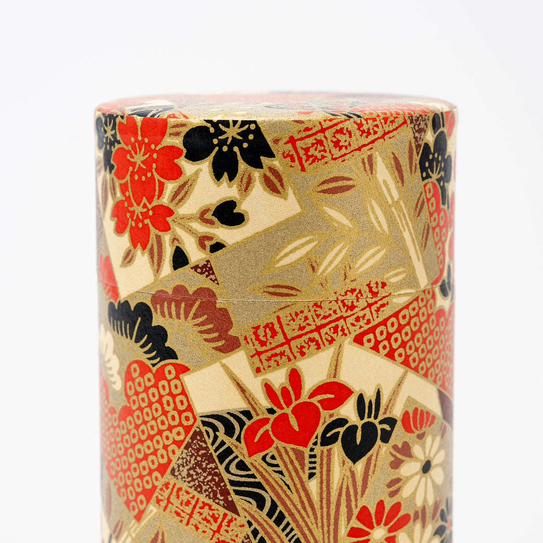 Washi Paper tea Tin 200g Tea - Red
