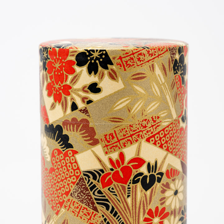 Washi Paper tea Tin 200g Tea - Red