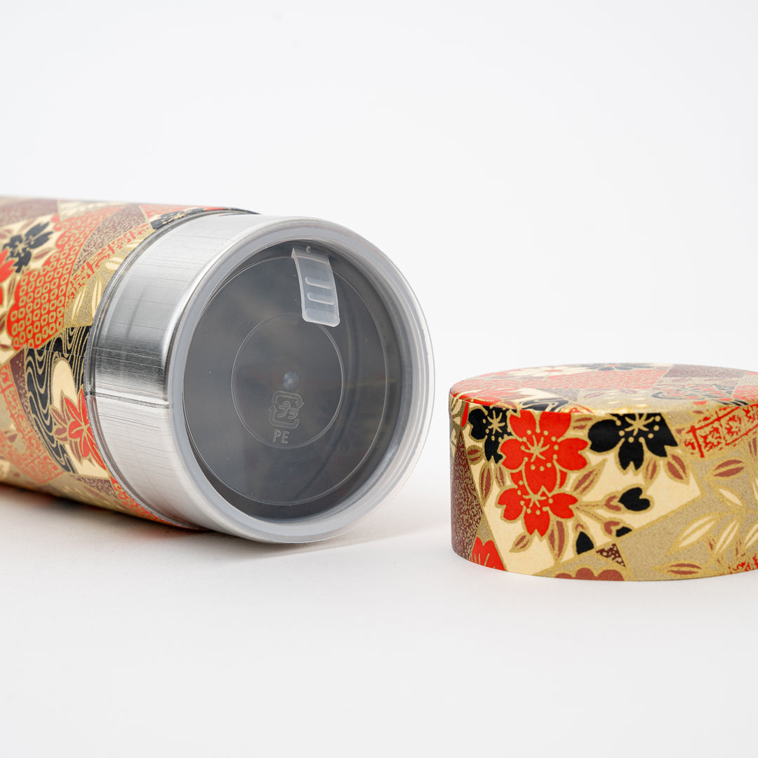 Washi Paper tea Tin 200g Tea - Red