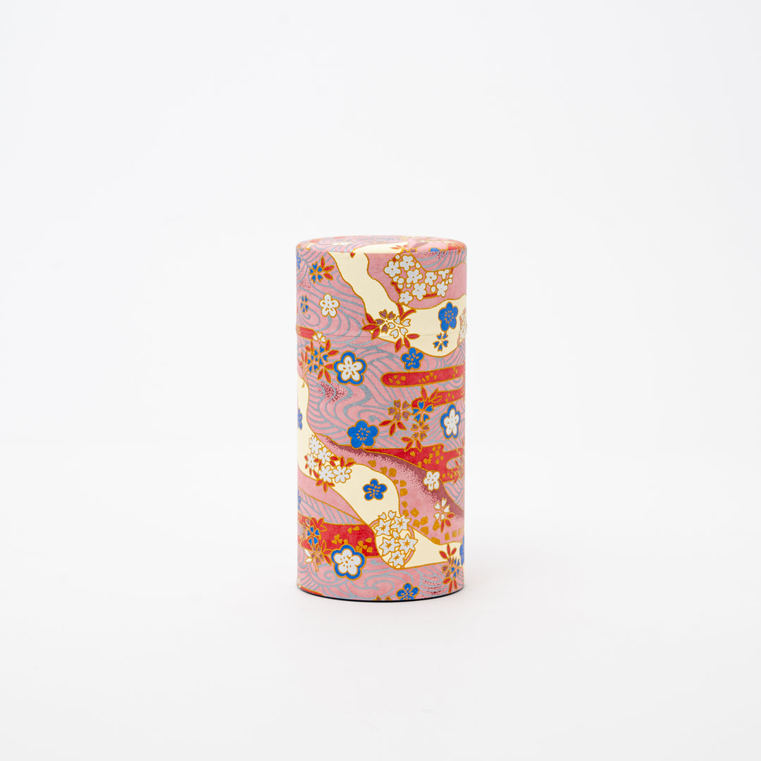 Washi Paper tea Tin 200g Tea - Pink