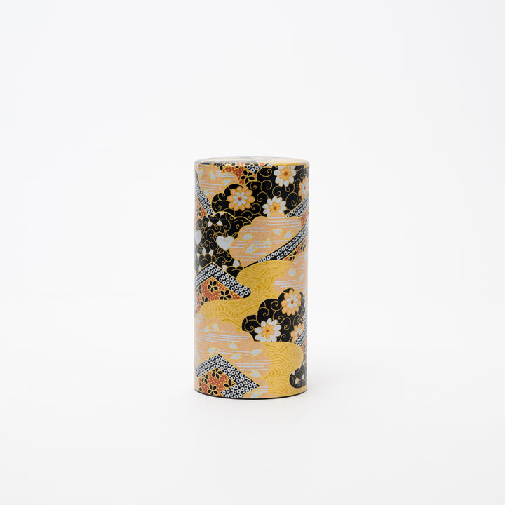 Washi Paper tea Tin 200g Tea - Black and gold