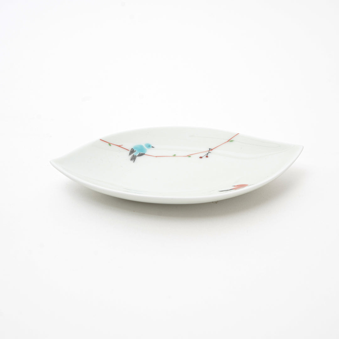 Arita Thrush Bird Leaf Plate