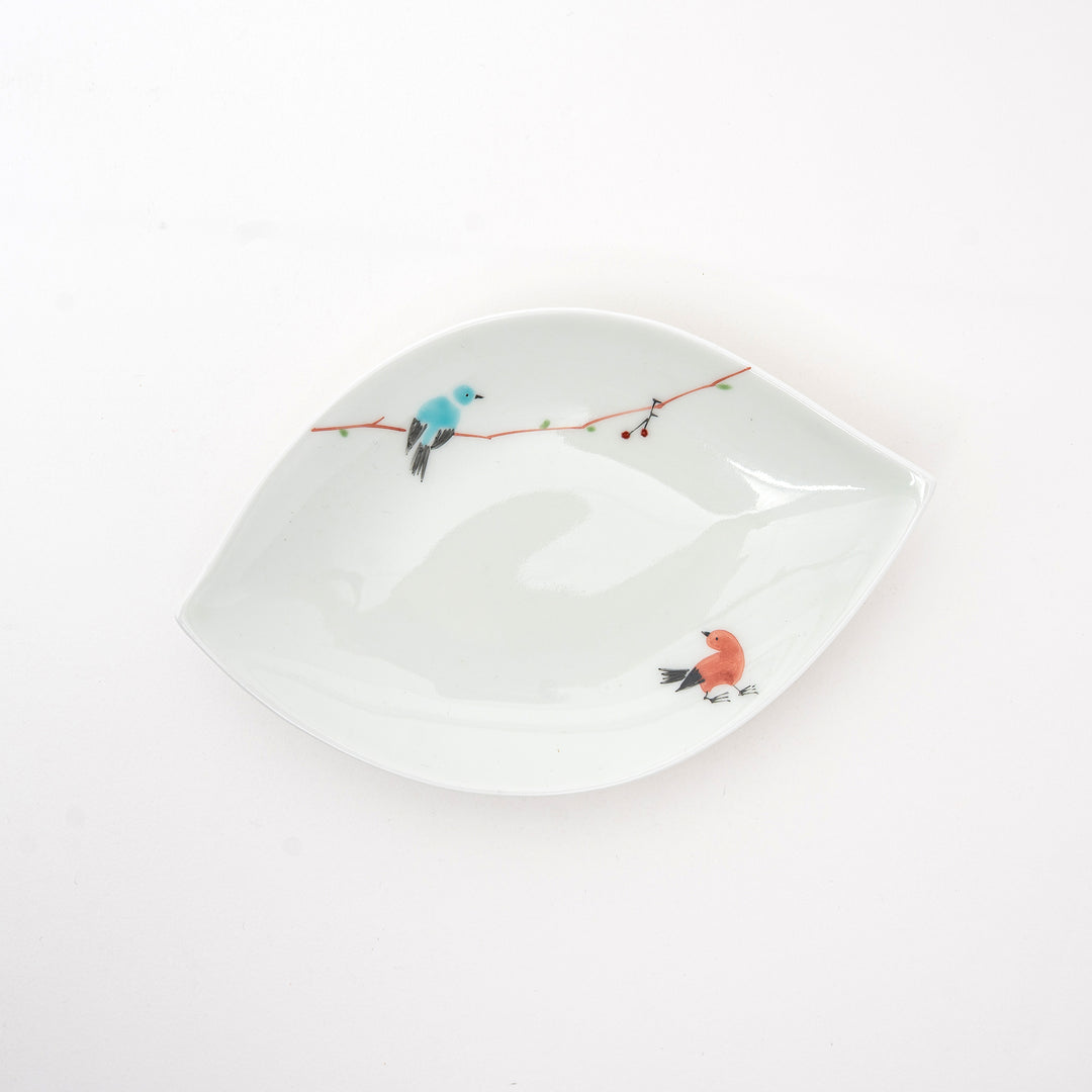 Arita Thrush Bird Leaf Plate