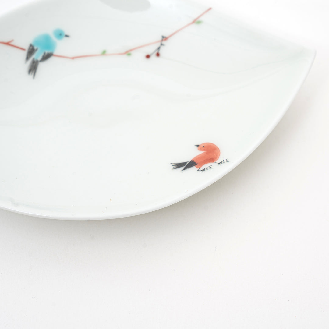 Arita Thrush Bird Leaf Plate