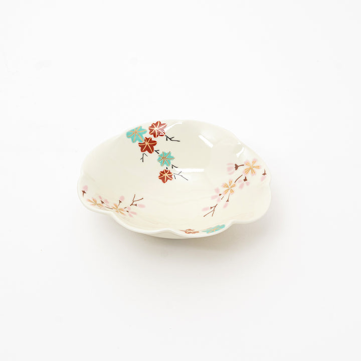 Korin Kiln Chrysanthemum-shaped oval bowl