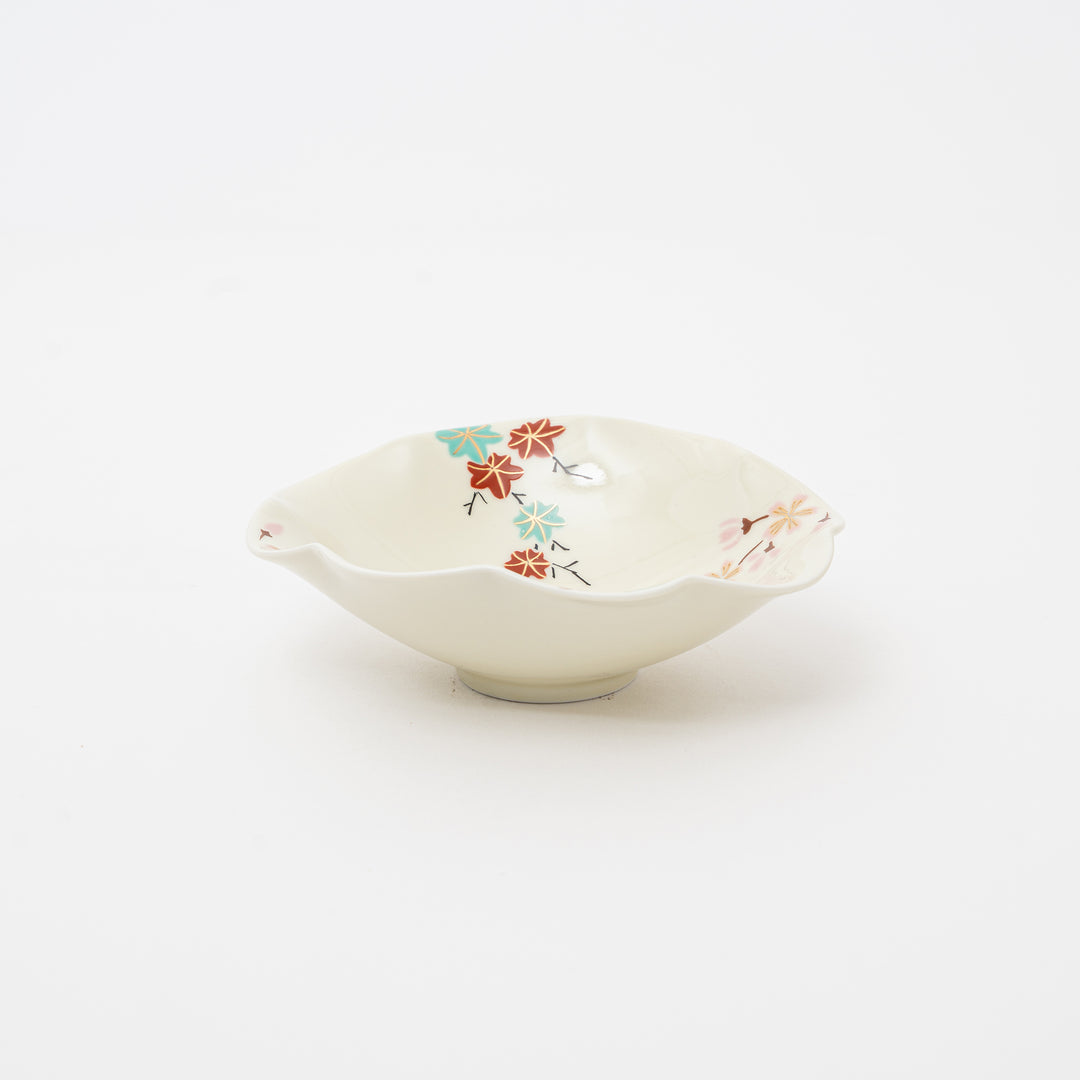 Korin Kiln Chrysanthemum-shaped oval bowl