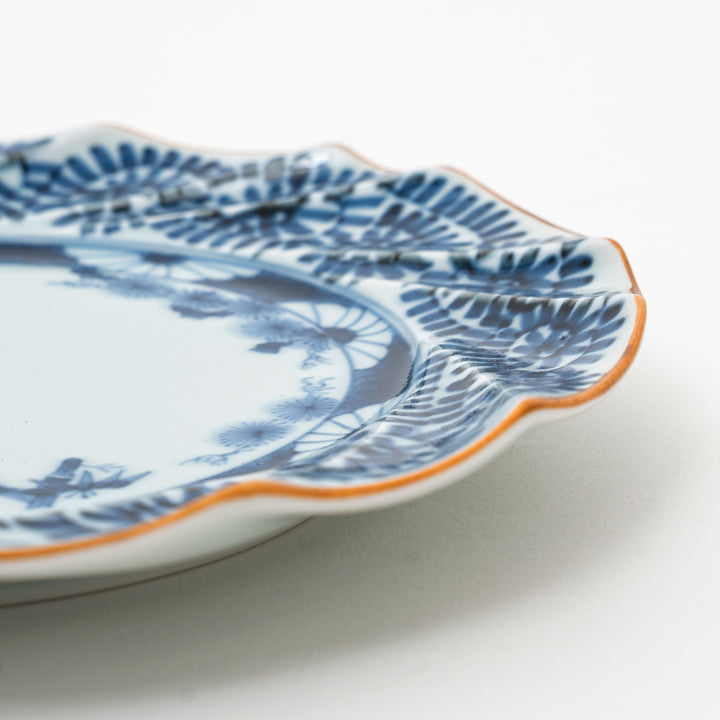 Hosen Kiln Arita Kiriko Plate with Pine, Bamboo & Plum