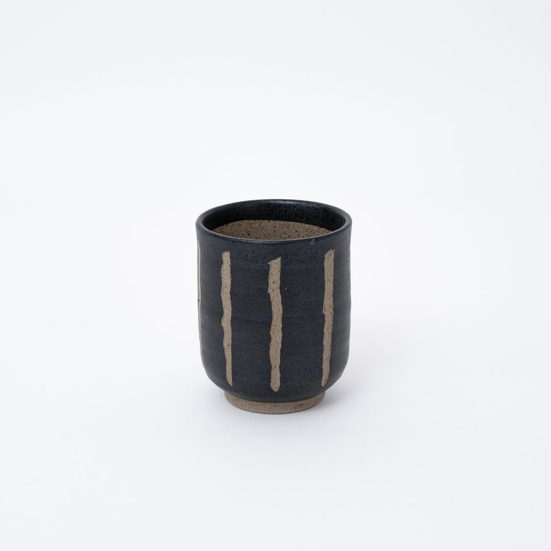 Handmade Carved Tokusa Japanese yunomi Tea Cup