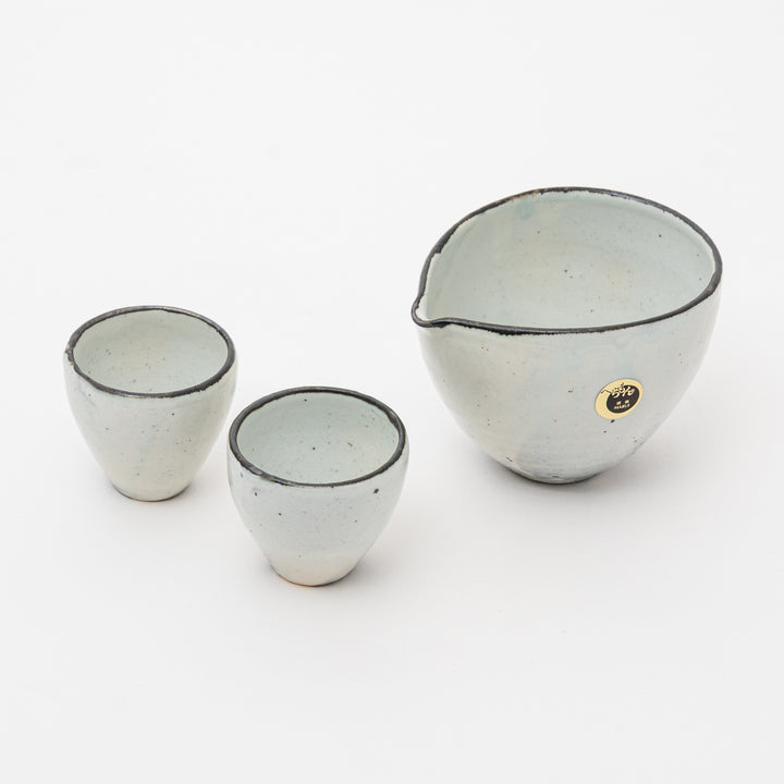 Handcrafted Shigaraki Kohiki Katakuchi and Cups