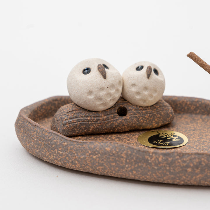Shigaraki Incense Holder | a Pair of Owls