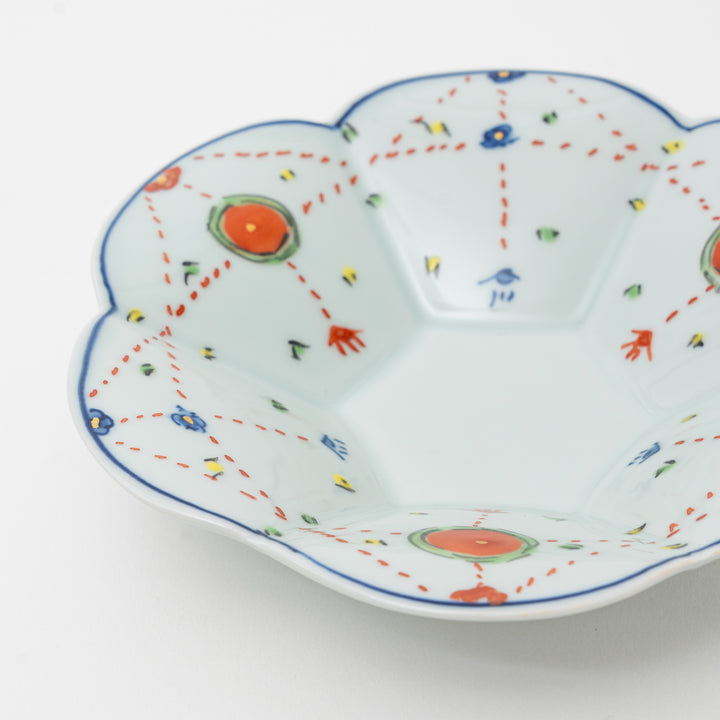 Handmade Arita Ware Yoraku Petal Shape Plate