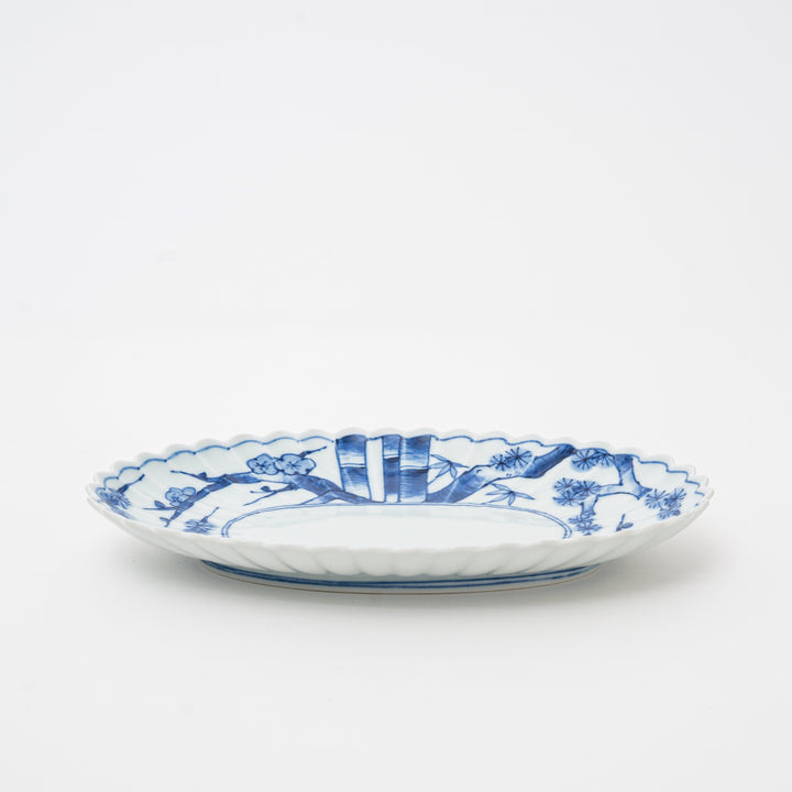 Arita Ware Oval Plate with Pine, Bamboo & Plum