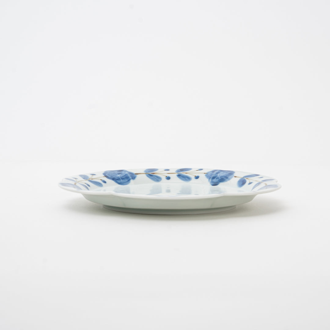 Arita Sometsuke  Floral Rinka Plate