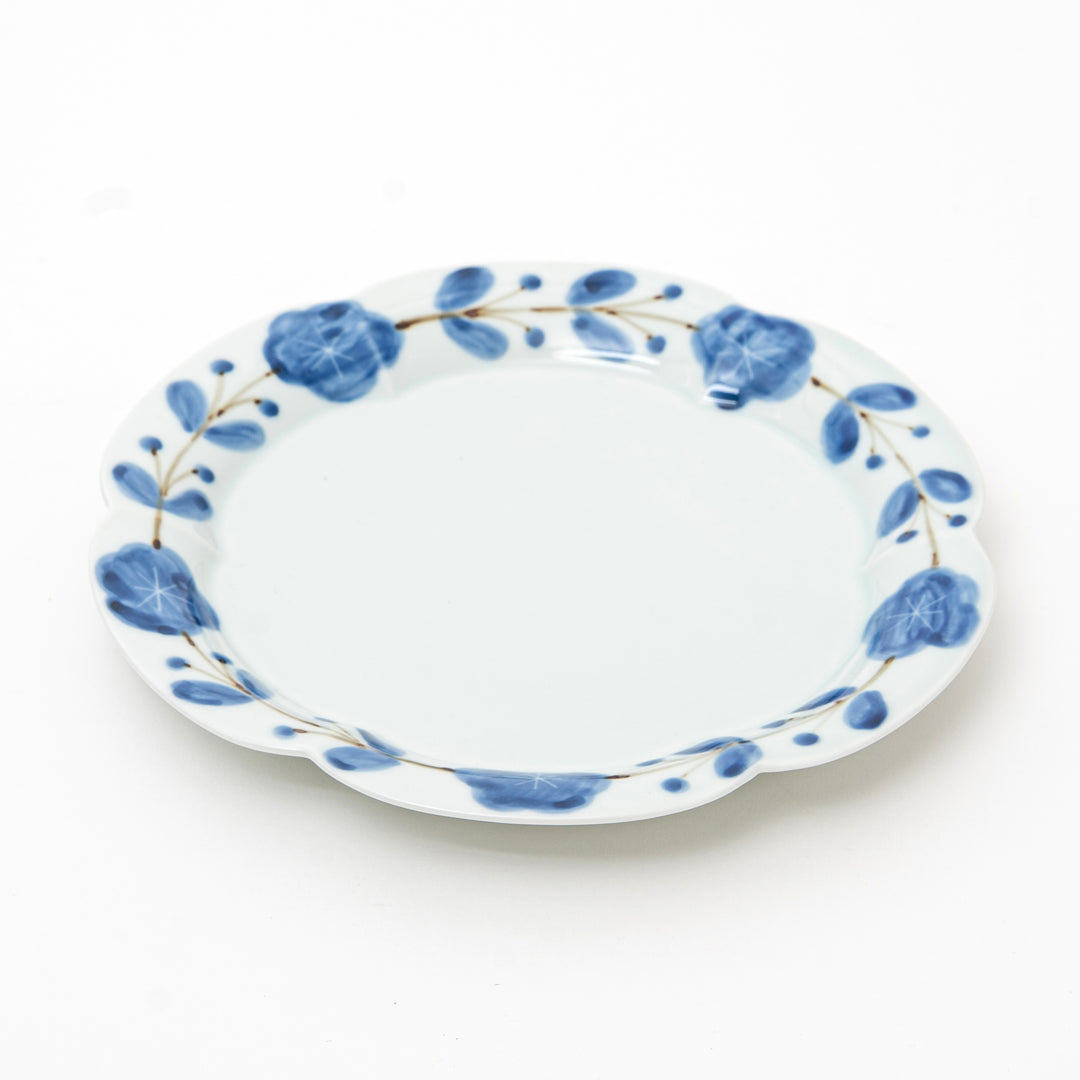 Arita Sometsuke  Floral Rinka Plate