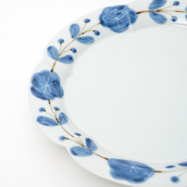 Arita Sometsuke  Floral Rinka Plate