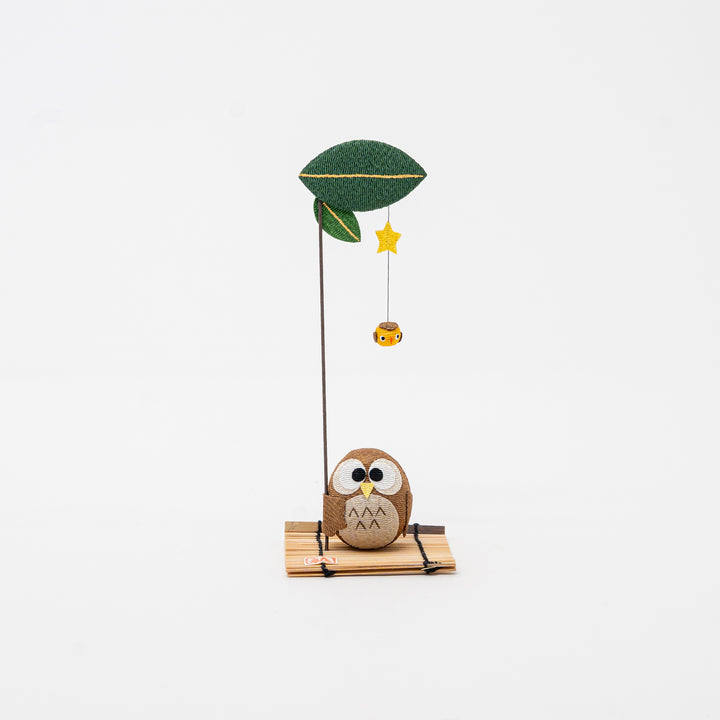 Ryukodo Owl and Bumble Bee Figurine
