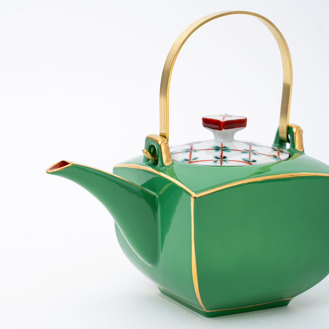 Handcrafted Square Metal Handle Teapot -350cc by Zohogama Kiln