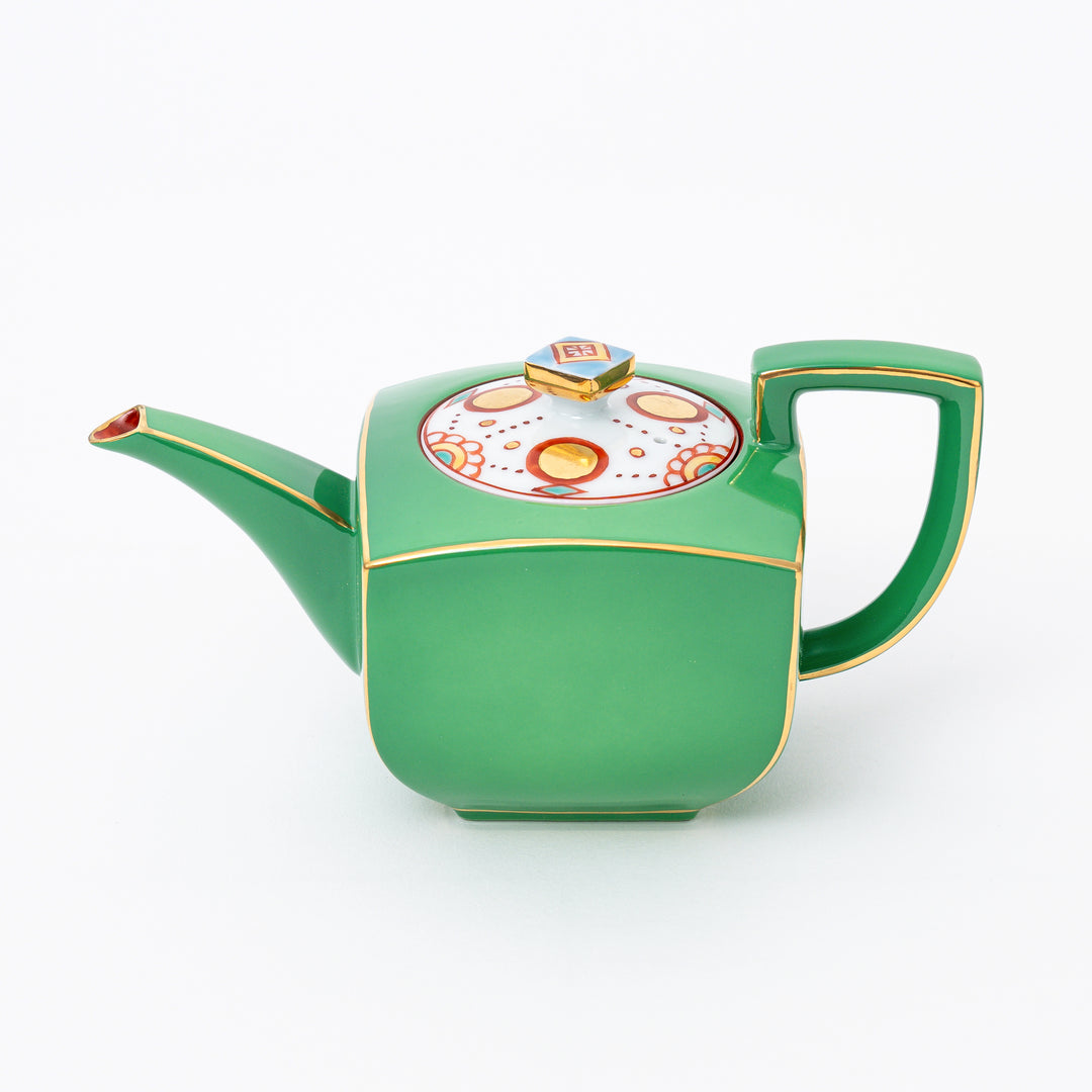 Handcrafted Green Square Teapot - 350cc by Zohogama