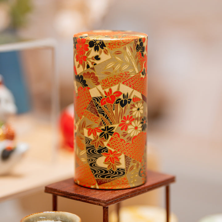 Washi Paper tea Tin 200g Tea - Red
