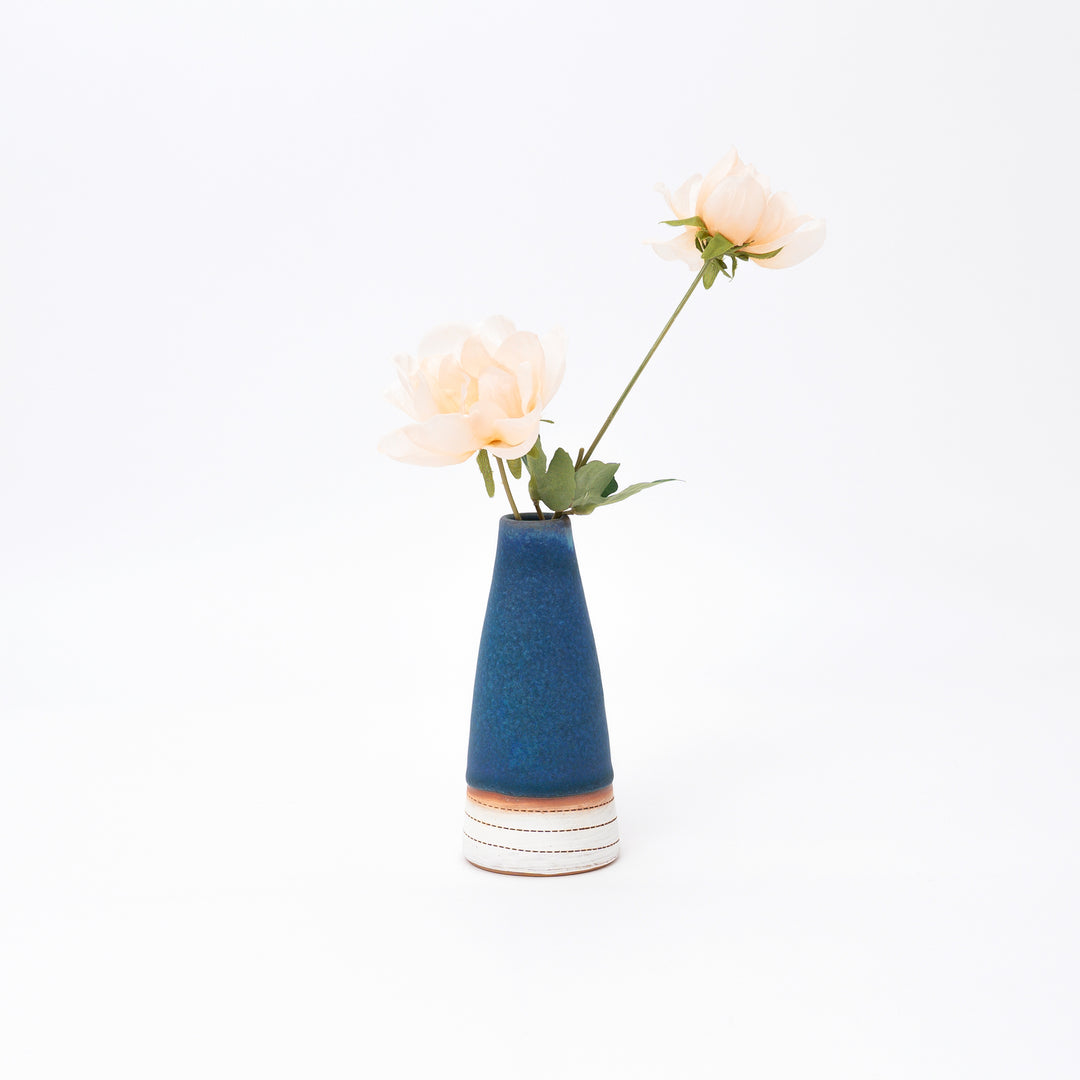 Handmade Tokoname Turkish Blue Flower Vase
