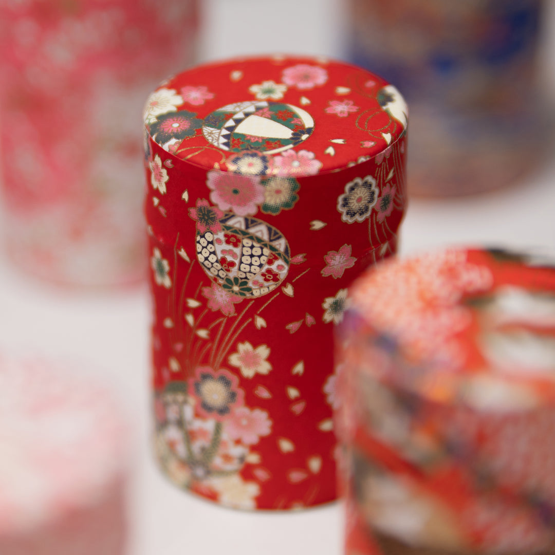 Japanese Washi Paper tea Tin 100g - Tea Canister