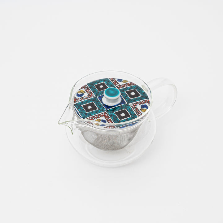 Hand-painted Kutani Glass Teapot with Strainer 380ml