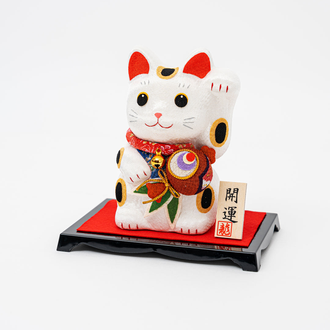 Handmade Small Red Lucky Cat for tabletop