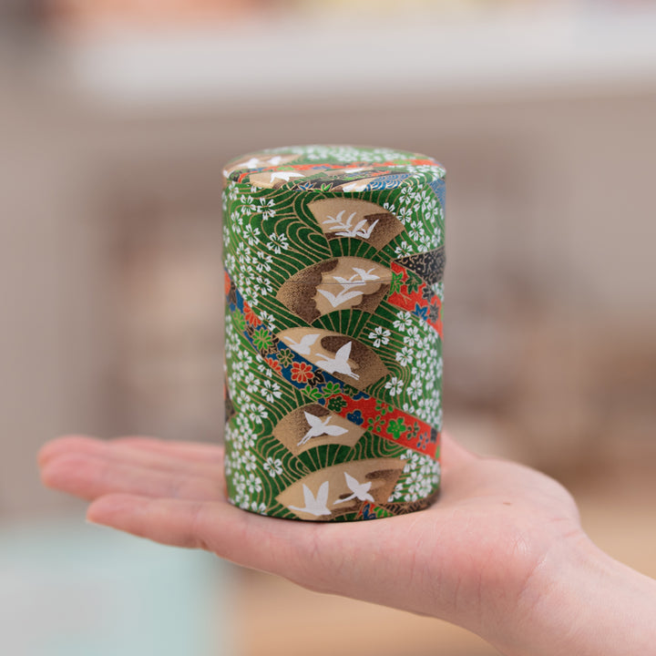 Japanese Washi Paper tea Tin 100g - Tea Canister