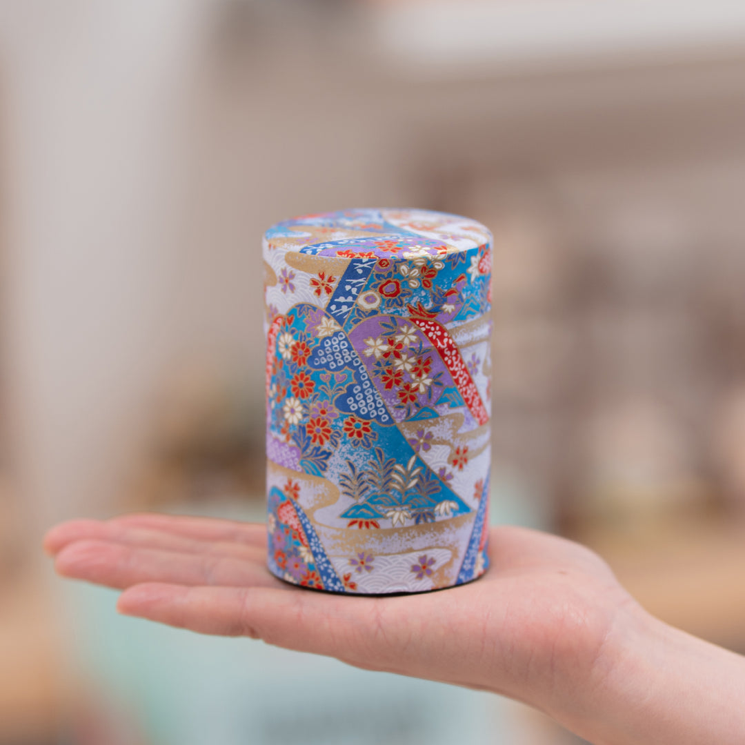 Japanese Washi Paper tea Tin 100g - Tea Canister
