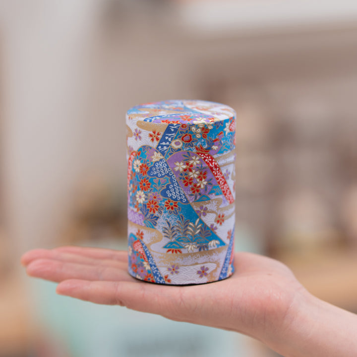 Japanese Washi Paper tea Tin 100g - Tea Canister