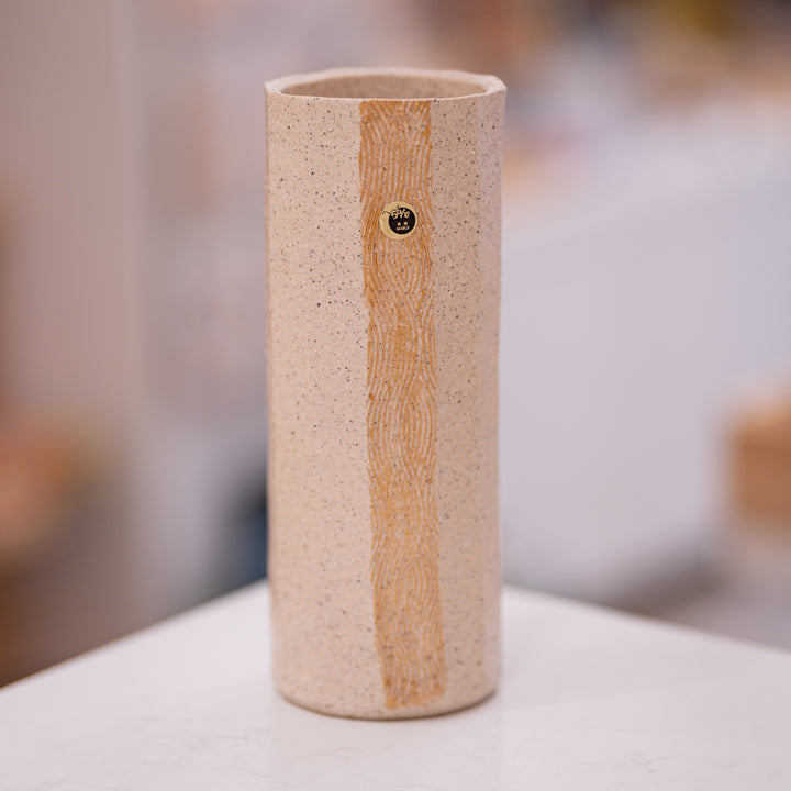 Handmade Shigaraki Tall Cylinder Vase