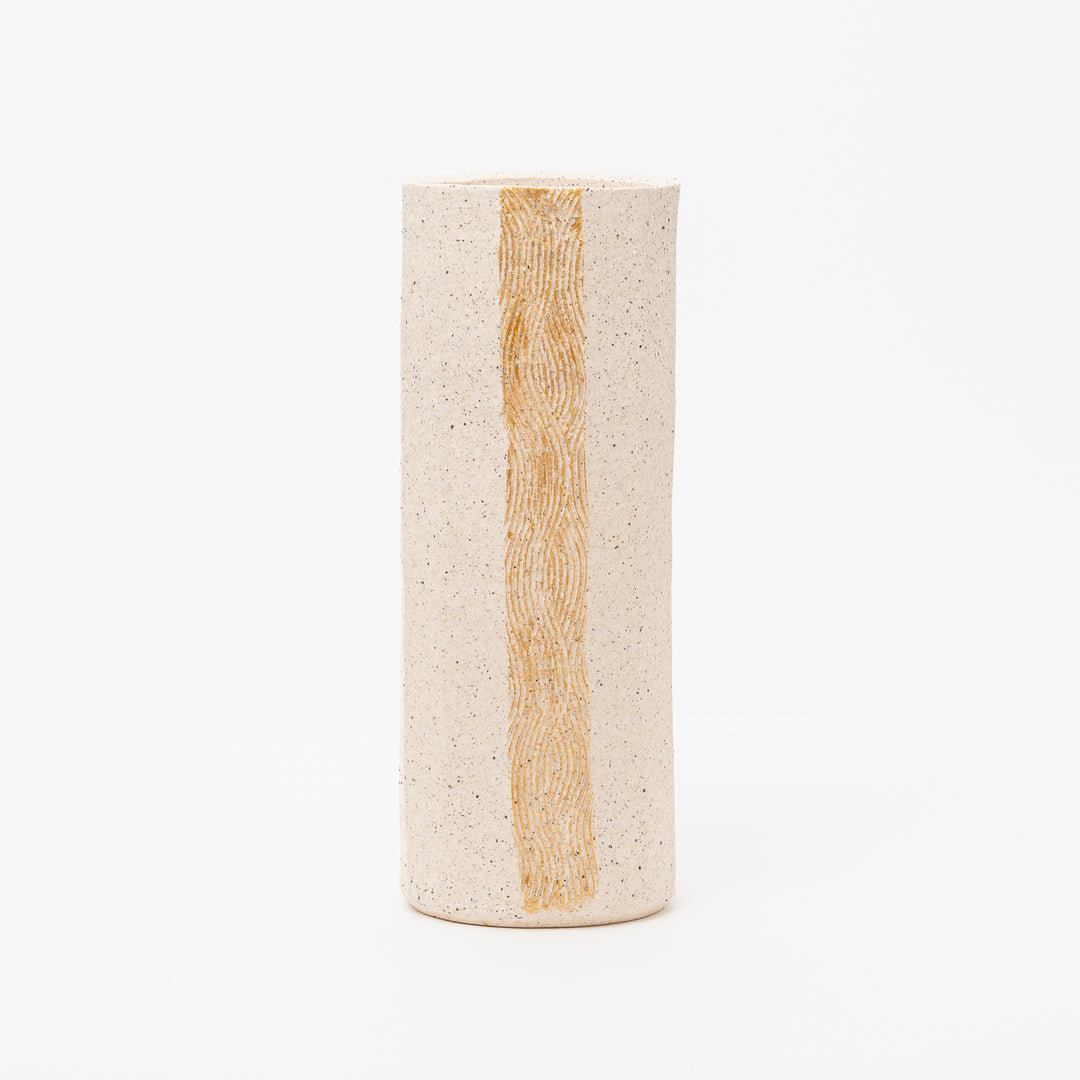 Handmade Shigaraki Tall Cylinder Vase