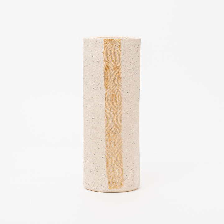 Handmade Shigaraki Tall Cylinder Vase