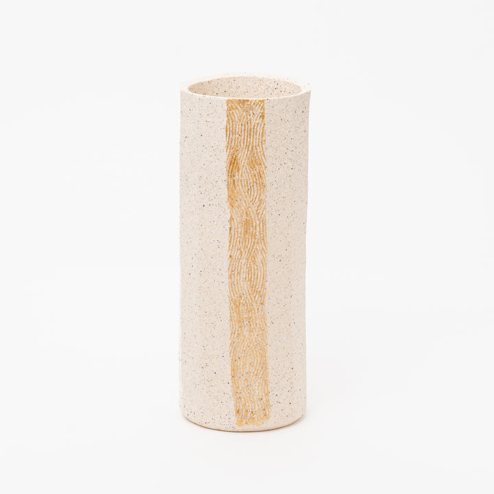 Handmade Shigaraki Tall Cylinder Vase