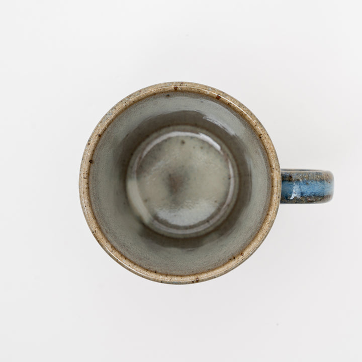 Shigaraki Ware Blue Ridged Ceramic Mug