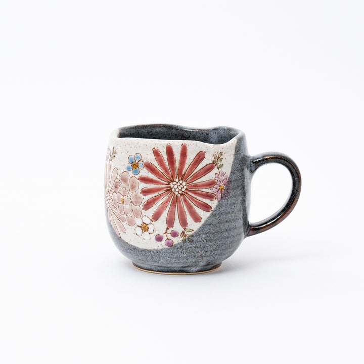 Hand-Painted Kutani Floral Mug
