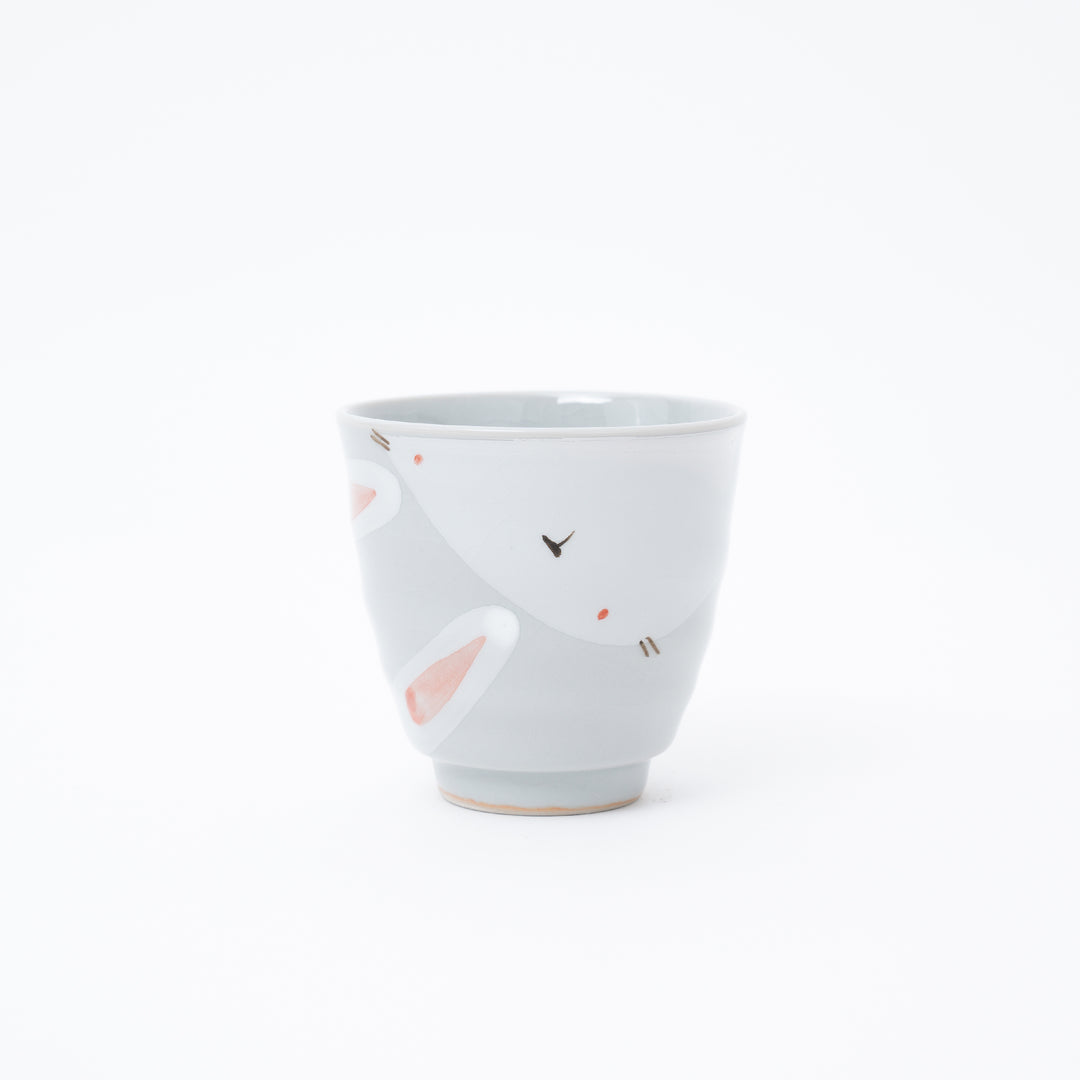 Crackle Glaze Bunny Yunomi Tea Cup