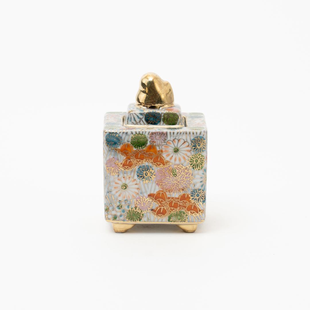 kutani hanazume handmade incense burner