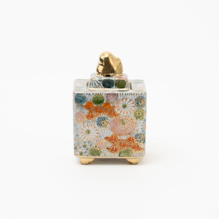 kutani hanazume handmade incense burner